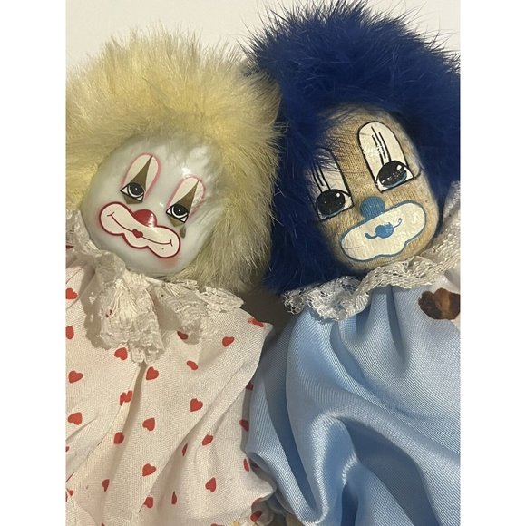 Q-Tee Clown Doll | Other | Vintage Qtee 8 Clown Dolls Blue Yellow